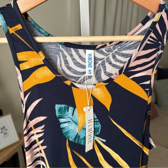 HiMONE Women’s Blue Tropical Tank Dress Size S NWT - Picture 5 of 8